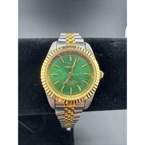 Gruen Ladies Watch Green Dial 2 Tone